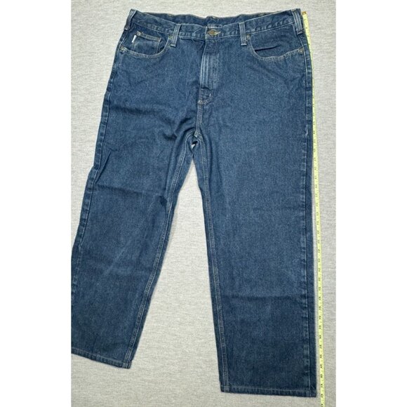 Carhartt Mens Blue Denim Jeans Straight Leg Relaxed Fit High Rise Size 42X32 - Picture 11 of 12